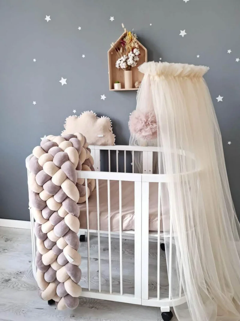 Triple Braided Crib Bumper Mixed Colors 30 cm