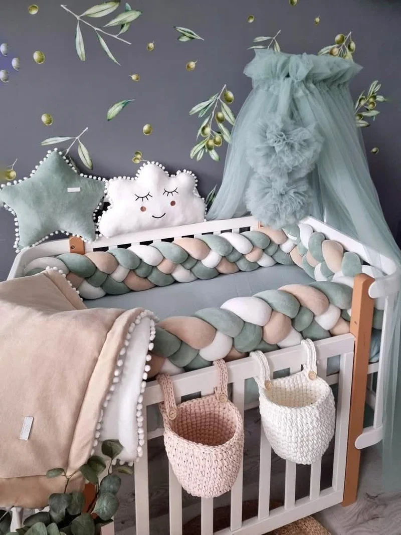 Baby Bedding Set Pistachio & Beige - Decorative Pillows