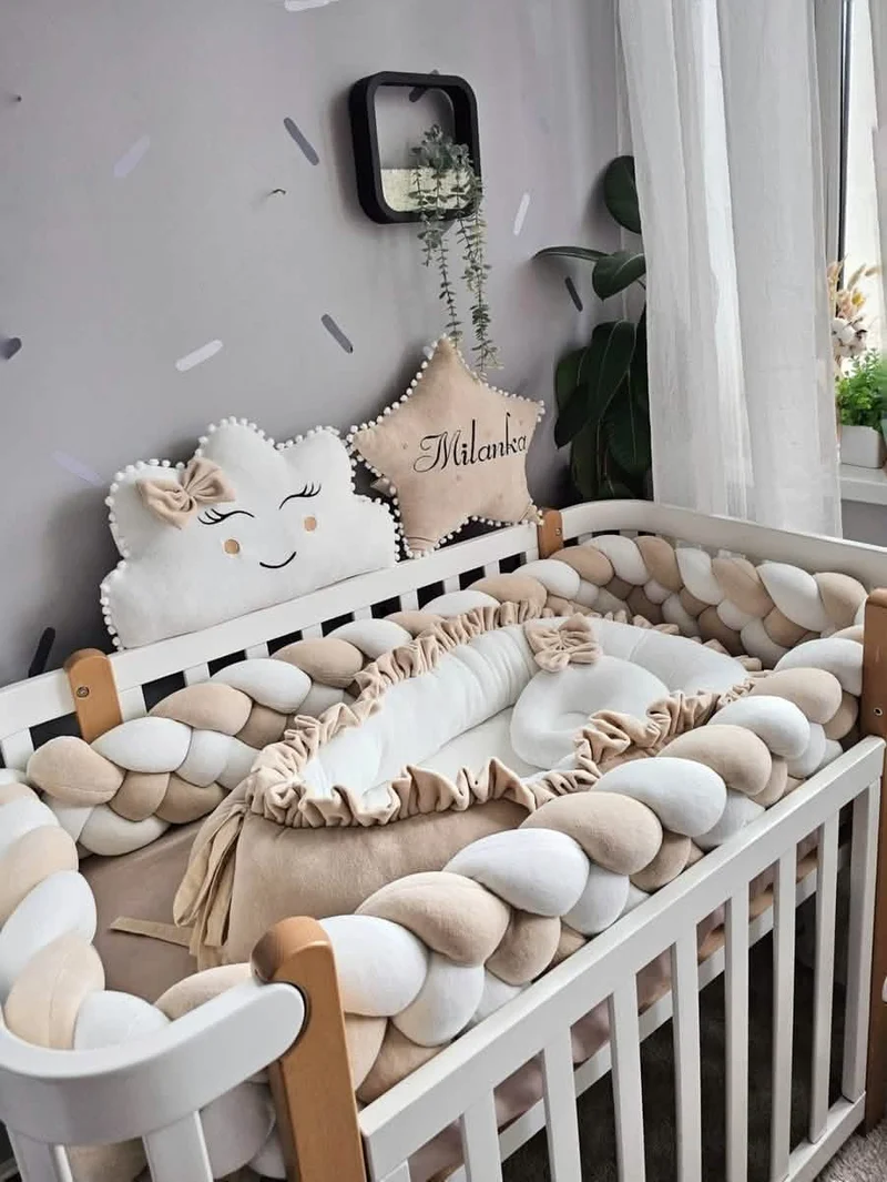 Beige Creamy Baby Bedding Set - Gender Neutral Nursery Decor