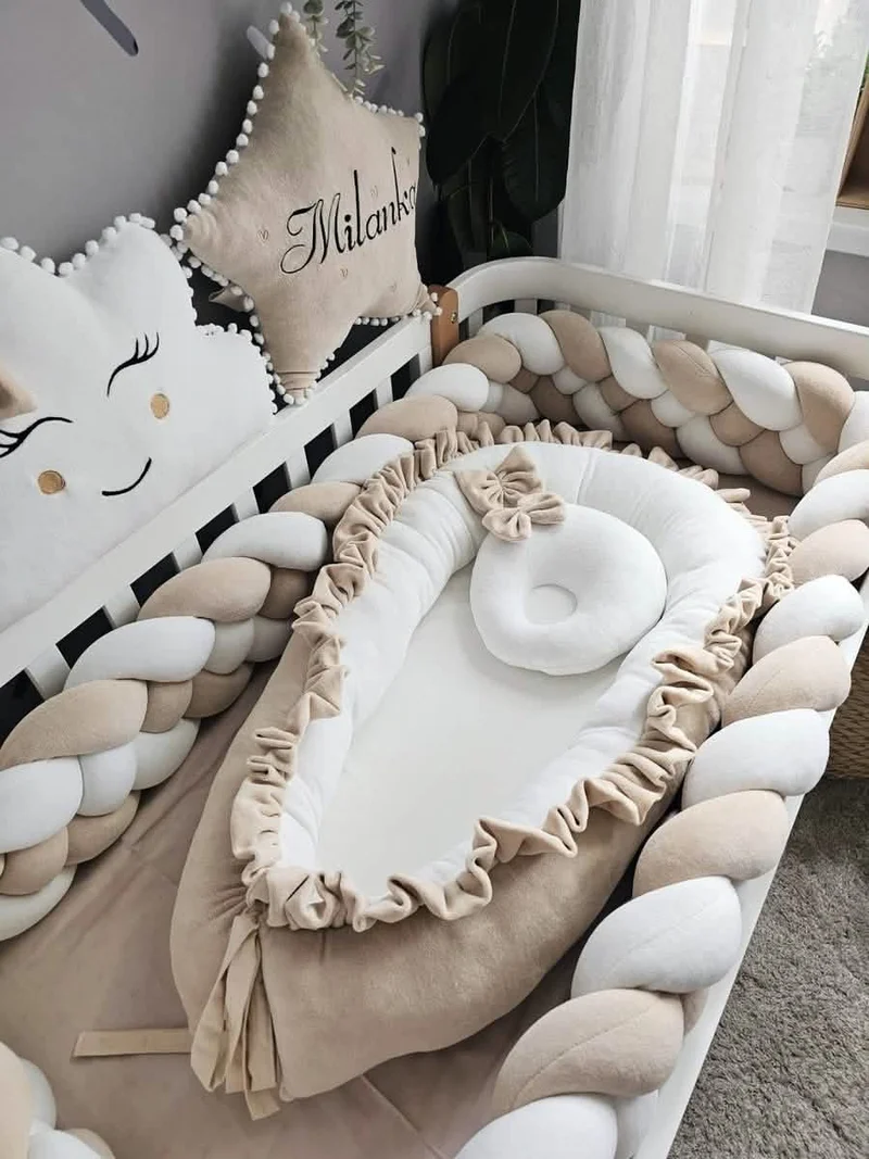 Beige Creamy Baby Bedding Set - Gender Neutral Nursery Decor