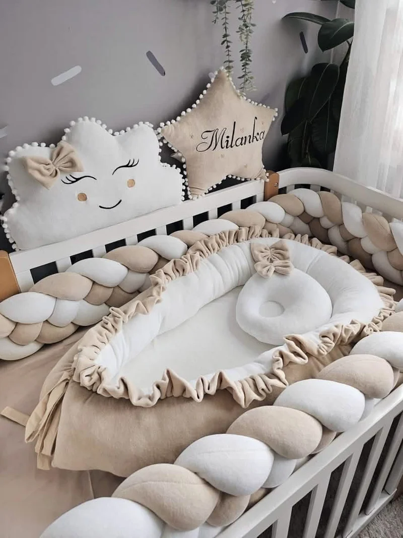 Beige Creamy Baby Bedding Set - Gender Neutral Nursery Decor