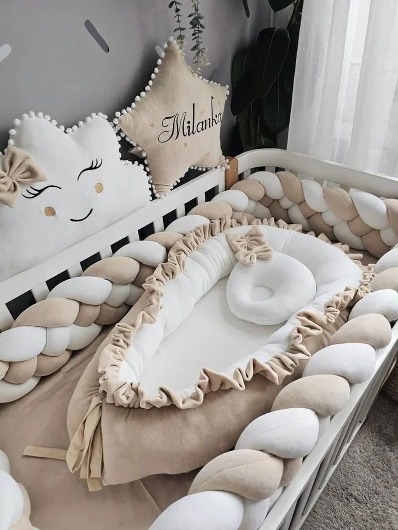 Beige Creamy Baby Bedding Set - Gender Neutral Nursery Decor