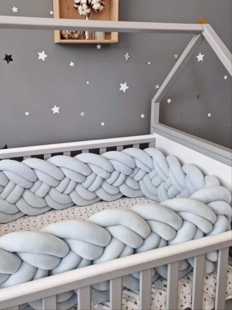 Crib Bumper Light Blue 25 cm