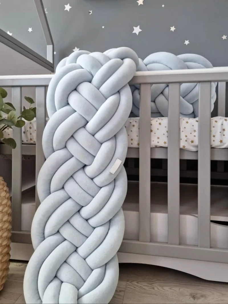Crib Bumper Light Blue 25 cm