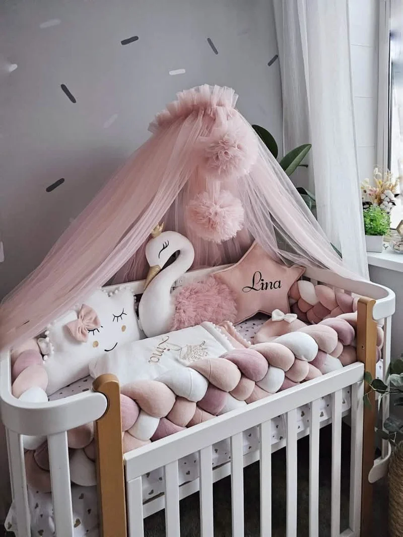 Baby Girl Bedding Set Blush - Princess Swan, Star & Cloud