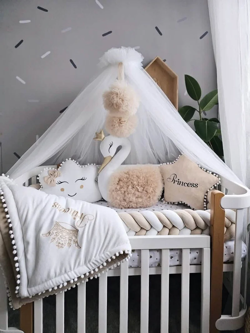 Baby Bedding Set Beige - Princess Swan, Star & Cloud