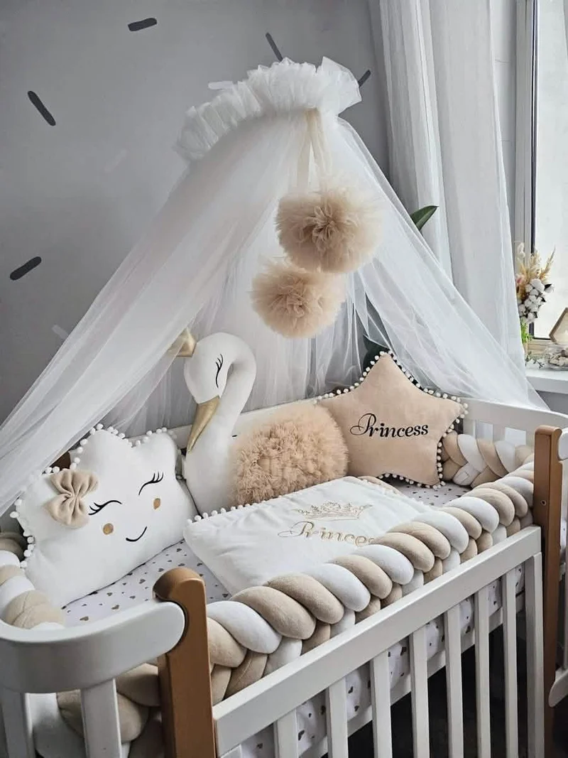 Baby Bedding Set Beige - Princess Swan, Star & Cloud