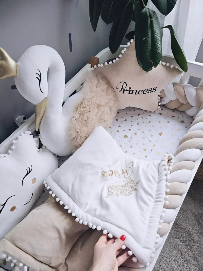 Baby Bedding Set Beige - Princess Swan, Star & Cloud