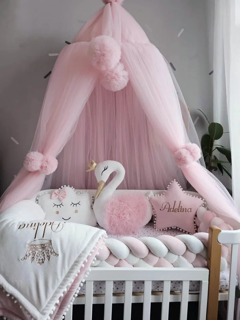 Baby Girl Bedding Set Light Pink - Princess Swan, Star & Cloud
