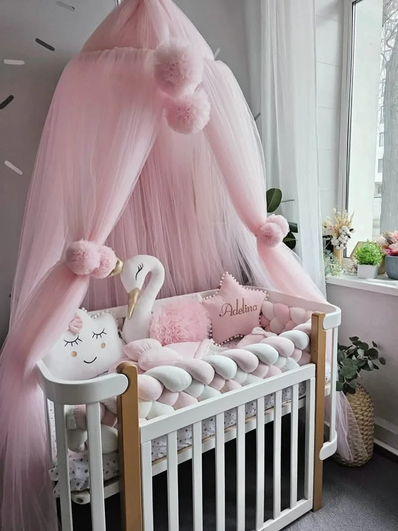 Baby Girl Bedding Set Light Pink - Princess Swan, Star & Cloud