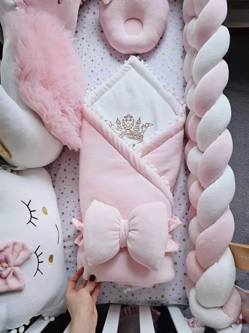 Baby Girl Bedding Set Light Pink - Princess Swan, Star & Cloud