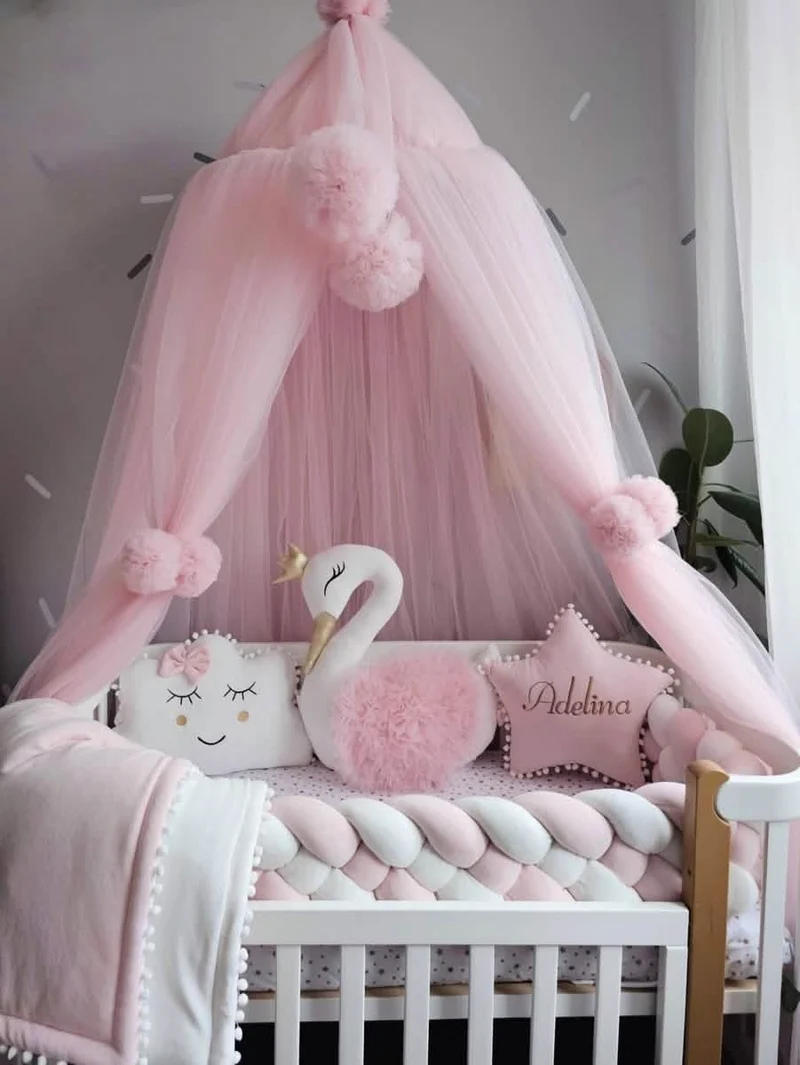 Baby Girl Bedding Set Light Pink - Princess Swan, Star & Cloud