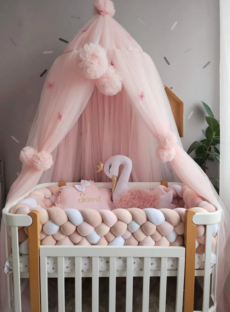 Baby Girl Bedding Set Blush & Light Pink - Princess Swan & Cloud