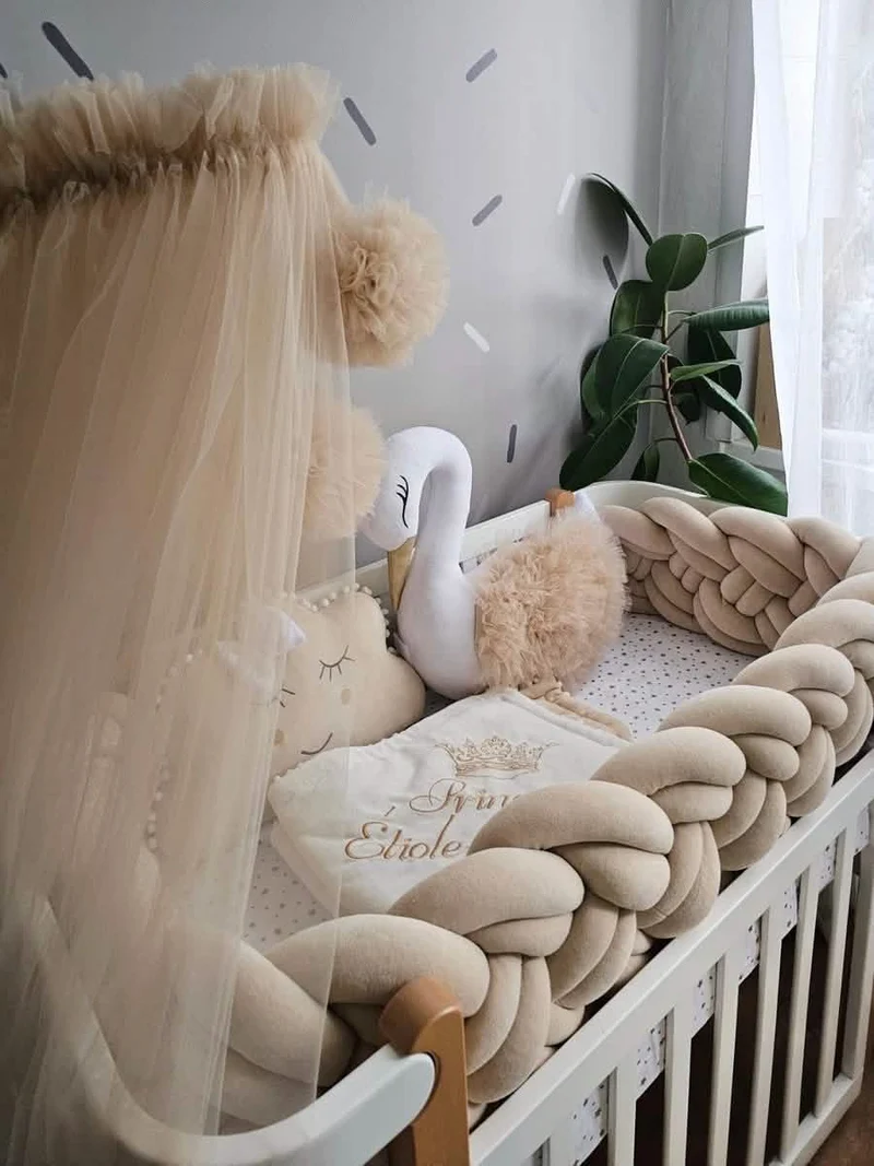 Baby Bedding Set Beige - Princess Swan & Cloud Pillows
