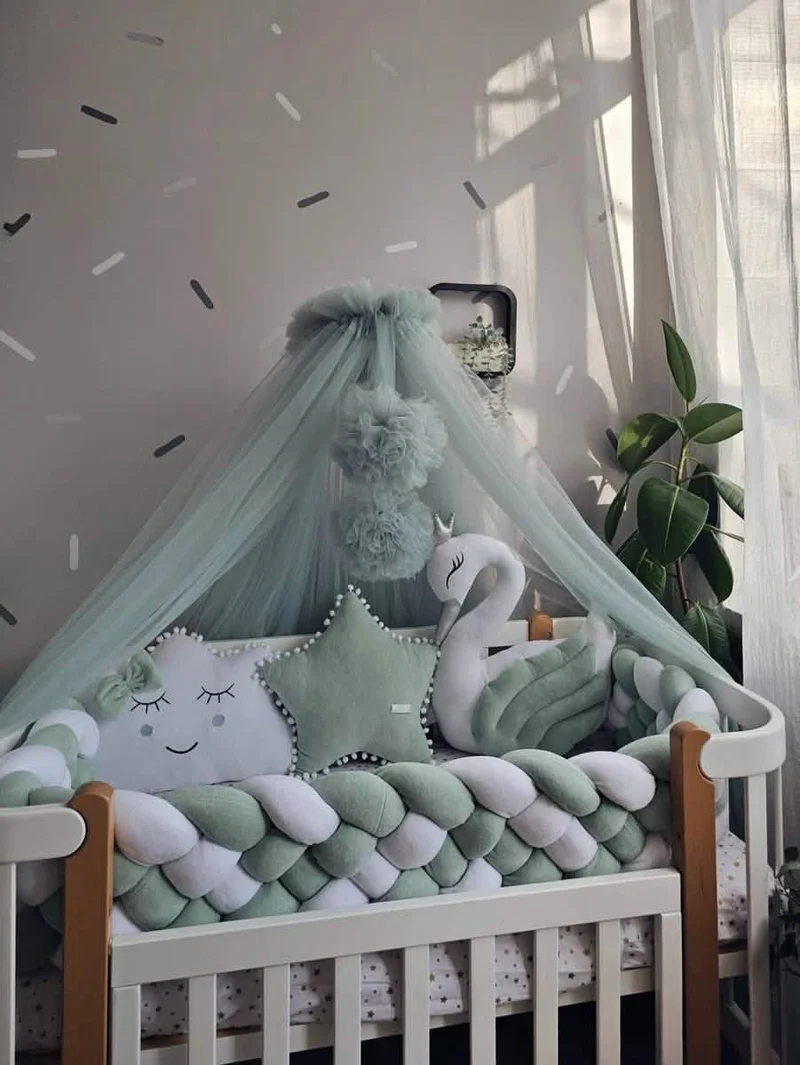 Baby Bedding Set Sage Green - Princess Swan, Star & Cloud