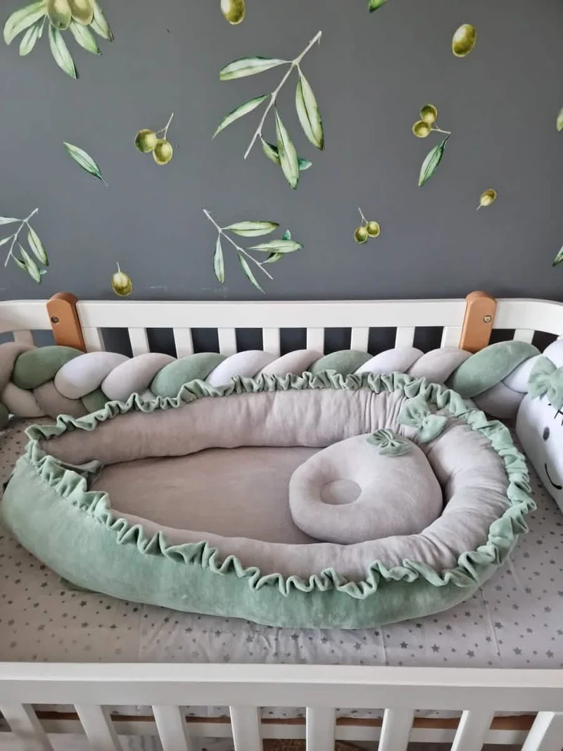 Baby Bedding Set Sage Green - Princess Swan, Star & Cloud