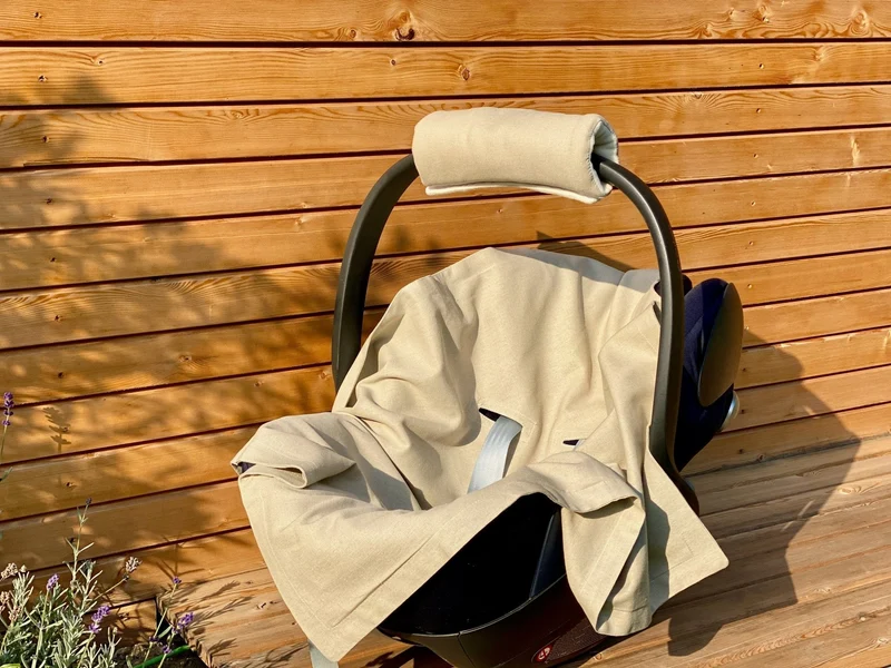 Babydecke für Babyschale Sommer aus Leinen – natürlich & atmungsaktiv