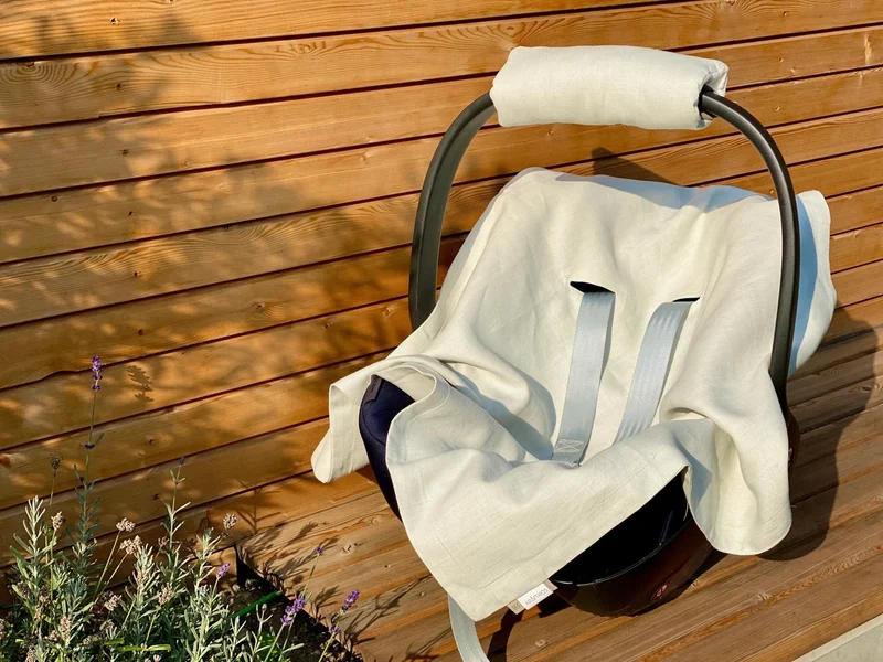 Babydecke für Babyschale Sommer aus Leinen – natürlich & atmungsaktiv