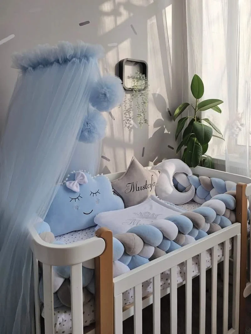 Baby Boy Bedding Set Blue - Cloud, Star & Moon Pillows