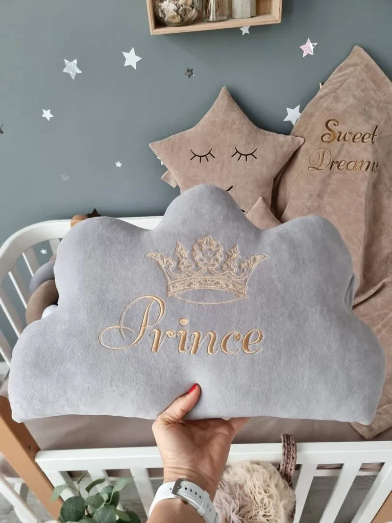 Personalized Cloud Baby Pillow with Name 50 cm