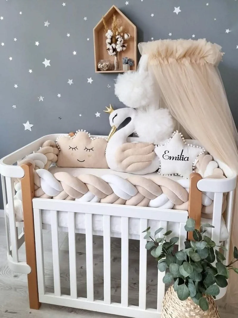 Baby Bedding Set White - Princess Swan, Cloud & Star