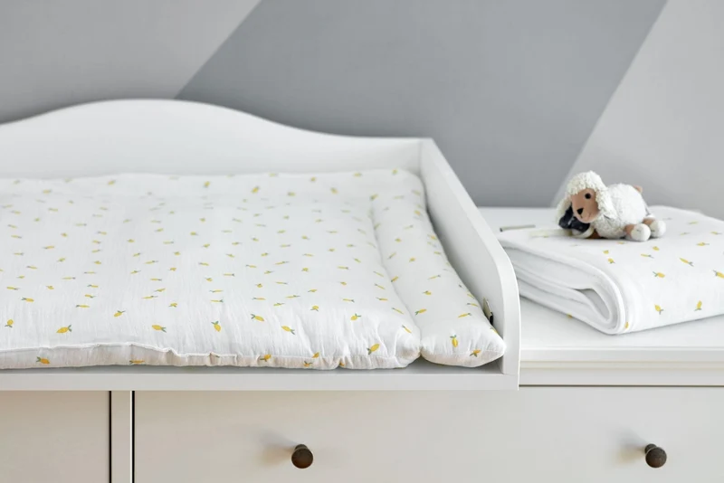 Wickelauflage aus Musselin – Farbdruck, weich & luftig, 100 % Baumwolle