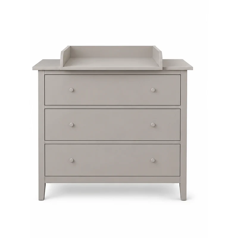 Wickelaufsatz für GULLABERG-Kommode mit 3 Schubladen – grau, mit Abdeckblenden – Wickelfläche 50 × 70 cm