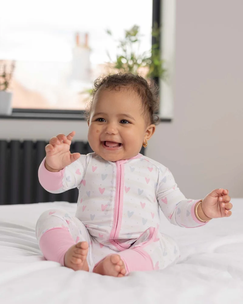 BABYGO® Herz-Schlafanzug mit Reißverschluss