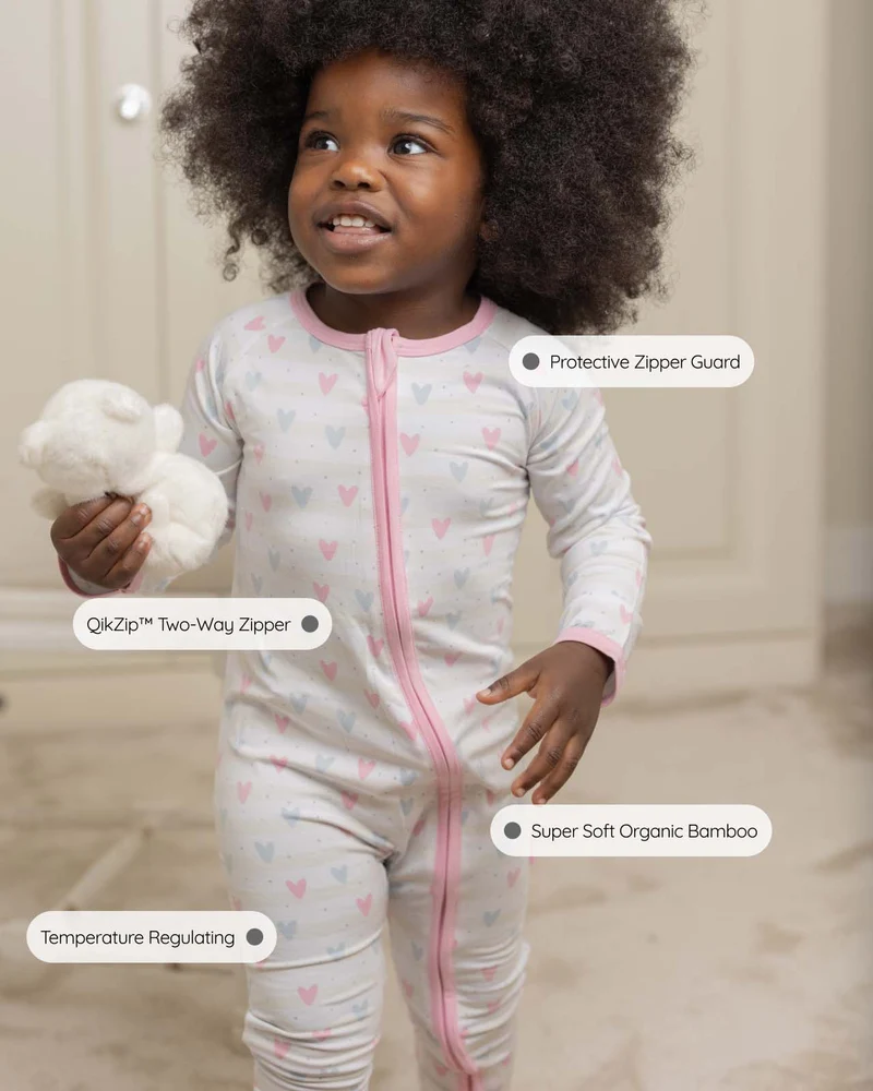 BABYGO® Herz-Schlafanzug mit Reißverschluss