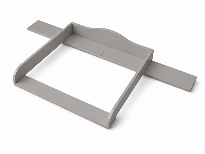 Wickelaufsatz für GULLABERG-Kommode mit 8 Schubladen – grau, mit Abdeckblenden – Wickelfläche 78 × 78 cm