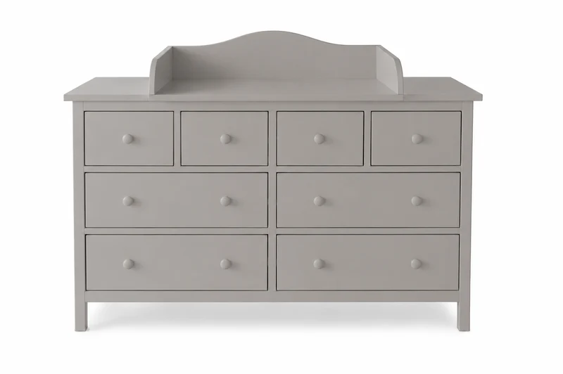 Wickelaufsatz für GULLABERG-Kommode mit 8 Schubladen – grau, mit Abdeckblenden – Wickelfläche 78 × 78 cm