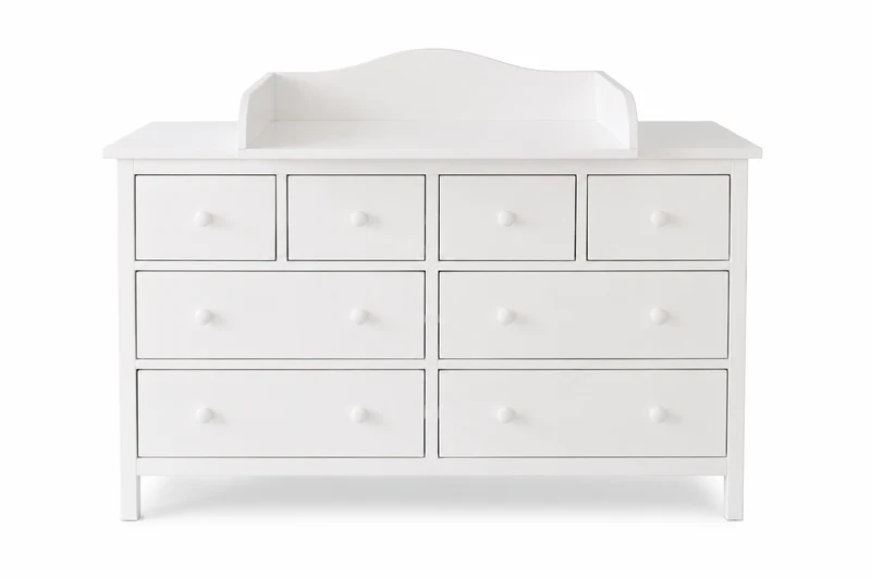 Wickelaufsatz für GULLABERG-Kommode mit 8 Schubladen – weiß, mit Abdeckblenden – Wickelfläche 78 × 78 cm