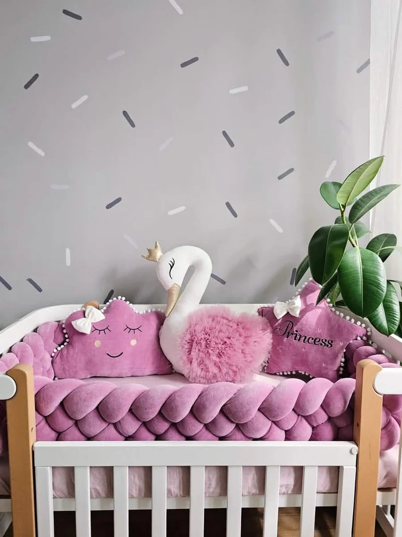 Baby Girl Bedding Set Rose - Princess Swan, Star & Cloud