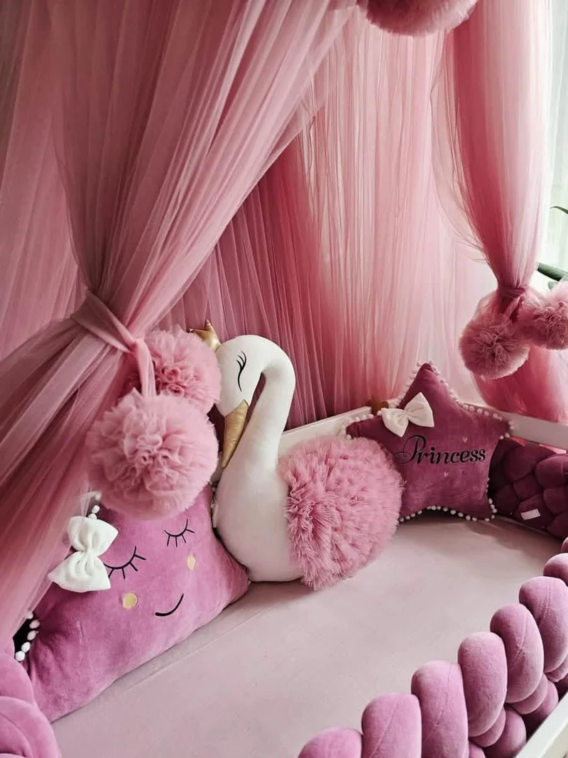 Baby Girl Bedding Set Rose - Princess Swan, Star & Cloud