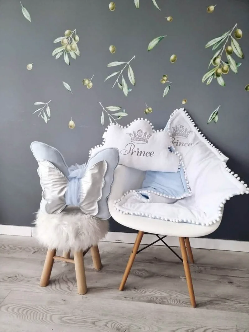 Personalized Baby Pillow - Swan, Crown, Cloud, Star or Butterfly