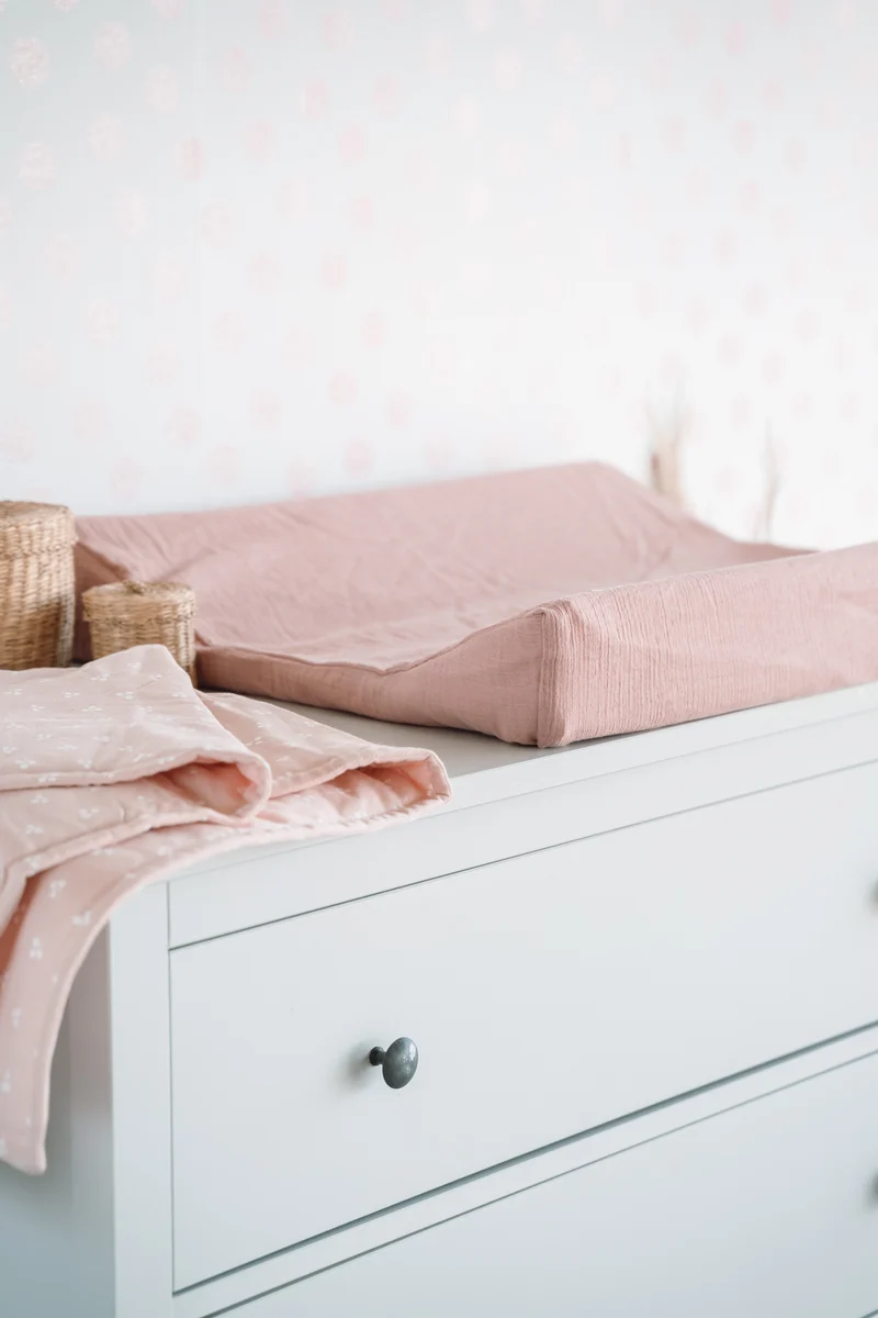 Bezug Wickelunterlage aus Musselin, Dusty rose