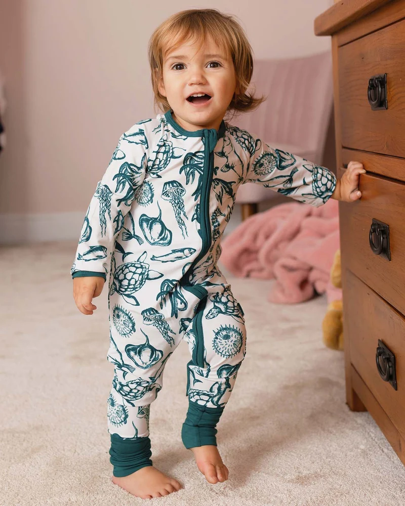 BABYGO® Sea Creatures Schlafanzug mit Reißverschluss