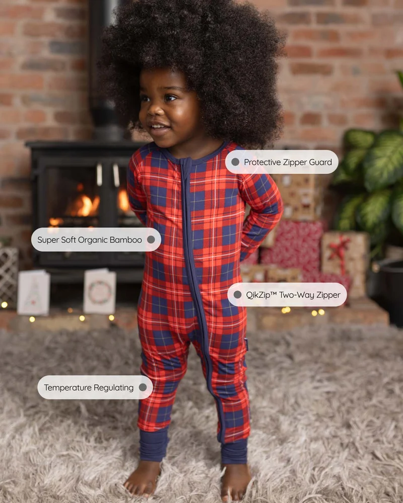 BABYGO® Tartan-Schlafanzug mit Reißverschluss
