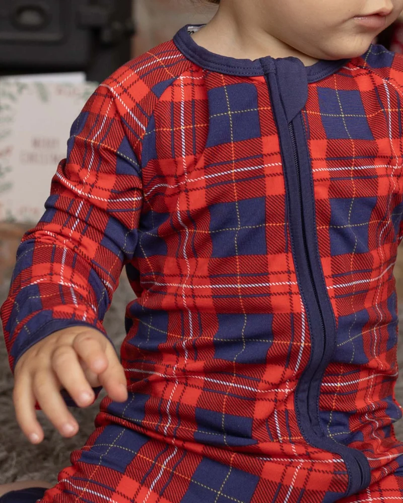 BABYGO® Tartan-Schlafanzug mit Reißverschluss