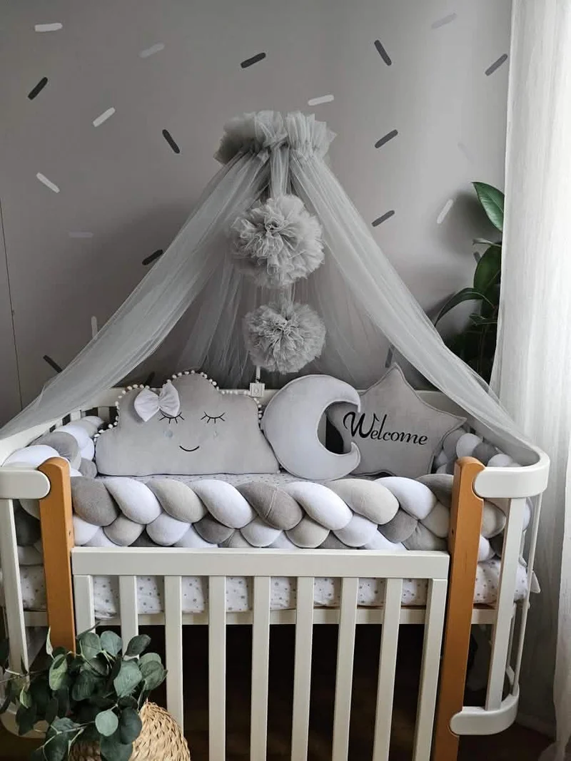 Baby Boy Bedding Set Luxury - Cloud Face, Star Face & Moon