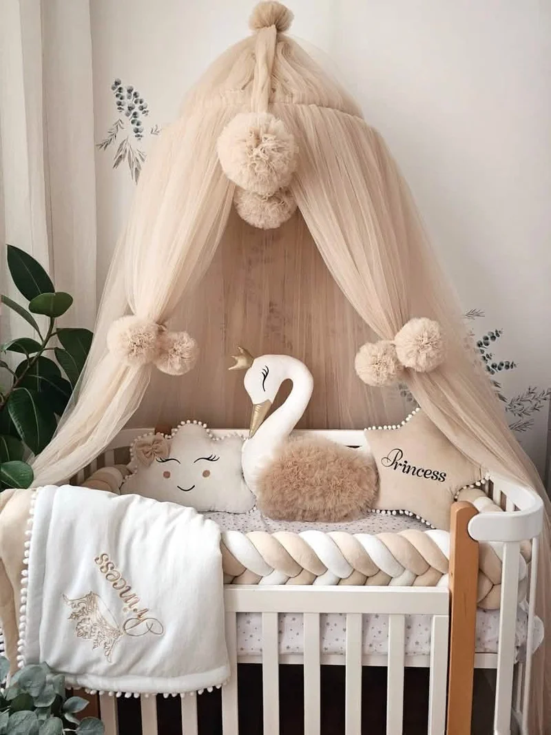 Baby Bedding Set Beige Creamy - Princess Swan, Star & Cloud