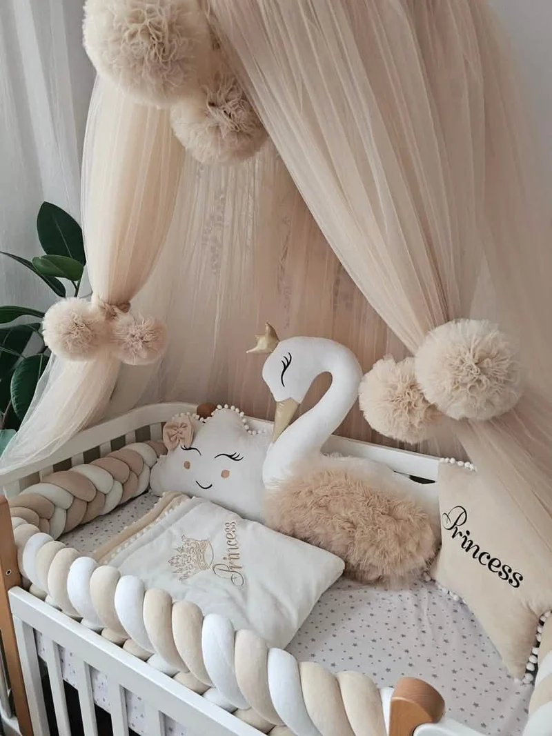 Baby Bedding Set Beige Creamy - Princess Swan, Star & Cloud