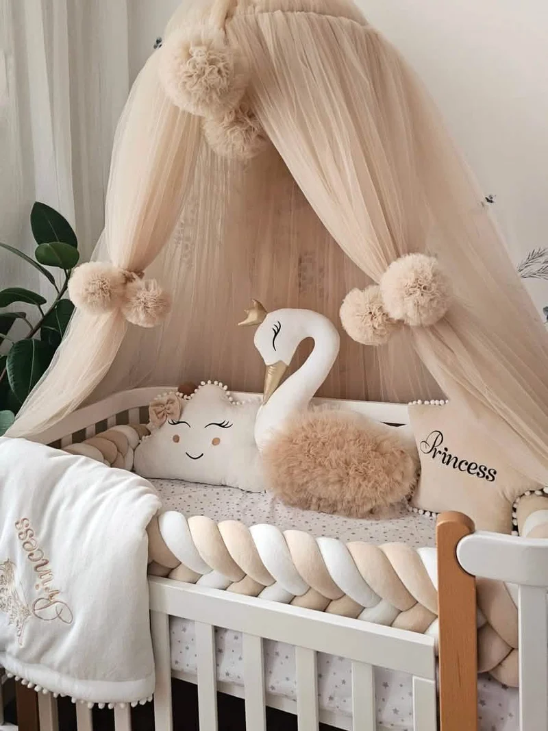 Baby Bedding Set Beige Creamy - Princess Swan, Star & Cloud