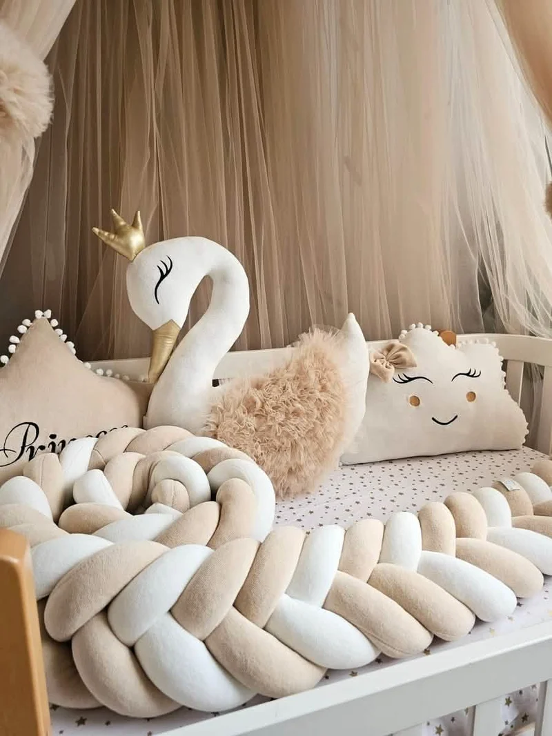 Baby Bedding Set Beige Creamy - Princess Swan, Star & Cloud