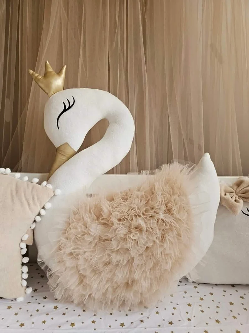 Baby Bedding Set Beige Creamy - Princess Swan, Star & Cloud