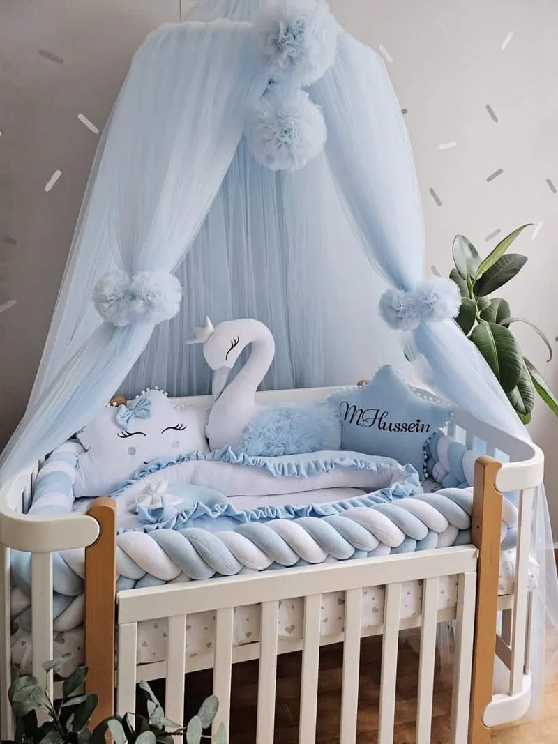 Baby Boy Bedding Set Baby Blue - Princess Swan, Star & Cloud