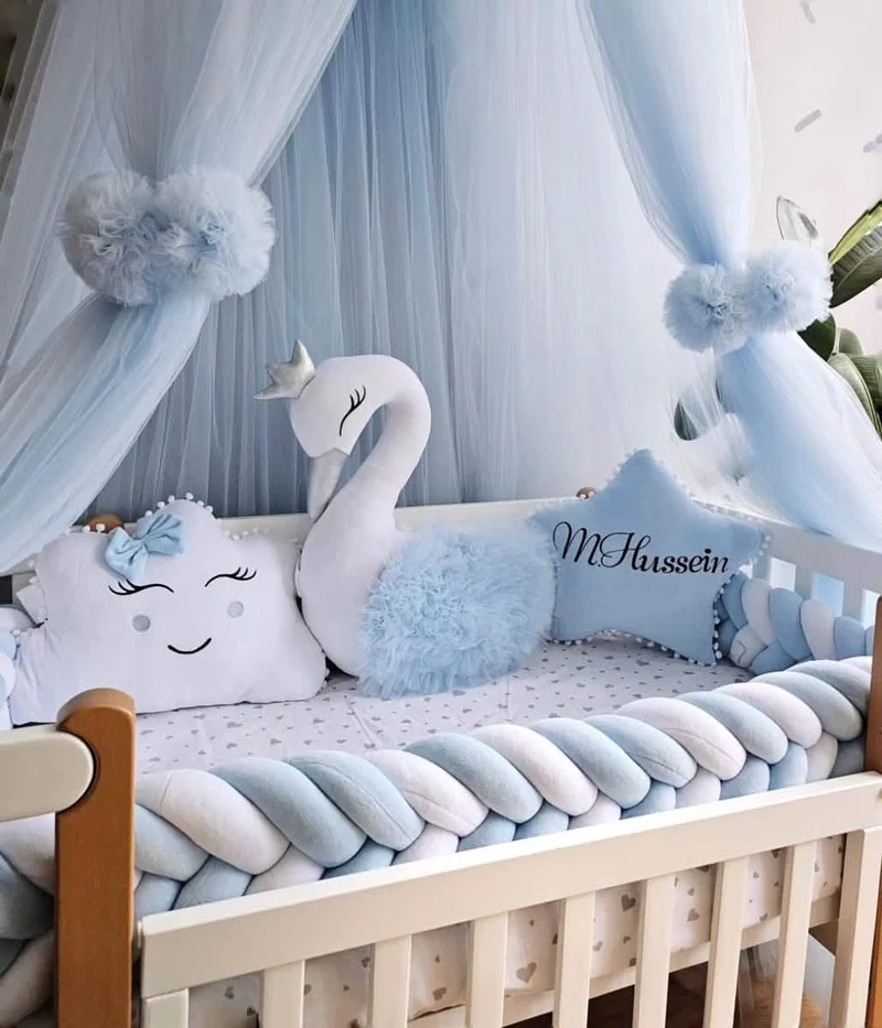 Baby Boy Bedding Set Baby Blue - Princess Swan, Star & Cloud