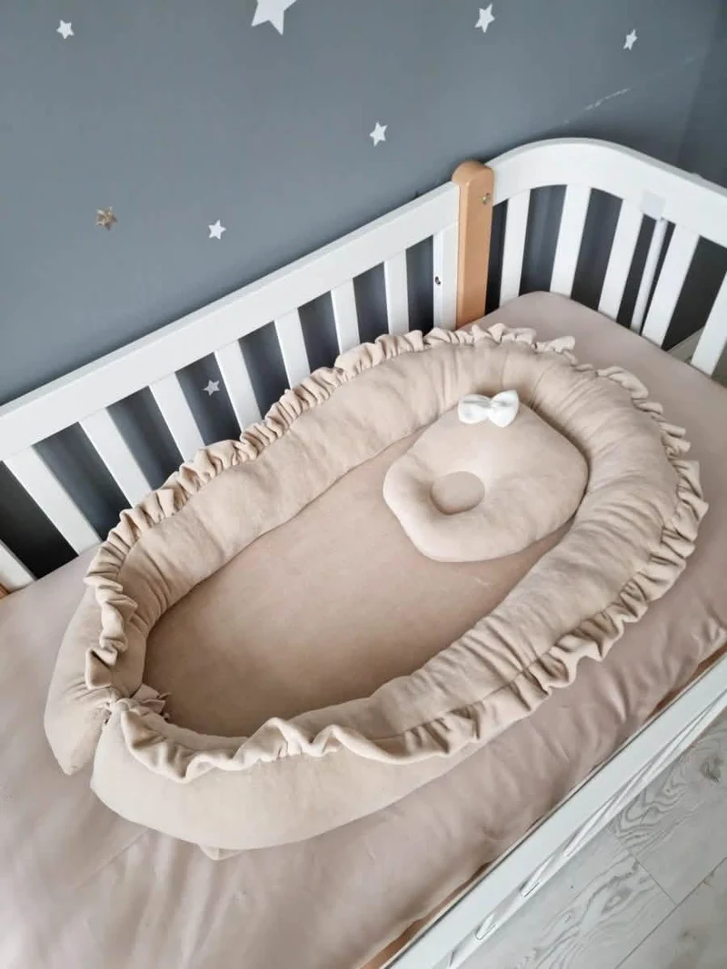 Baby Bedding Set Beige Cream - 2 Clouds & 2 Star Pillows