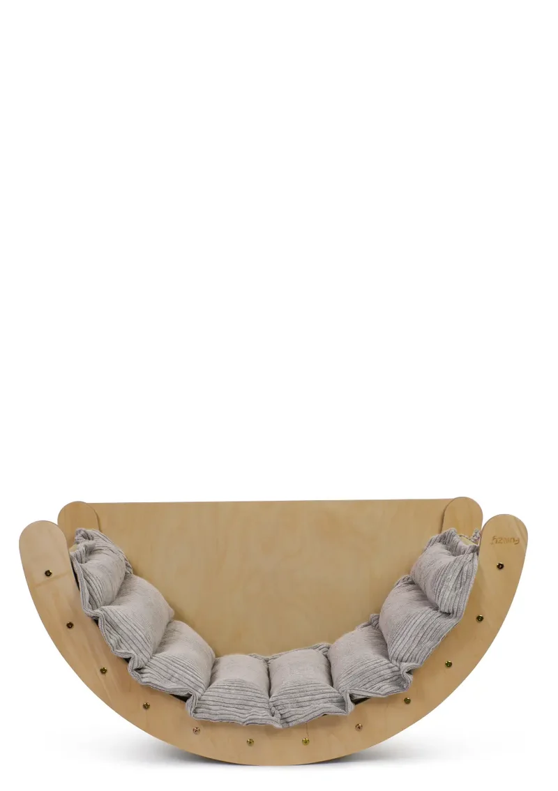 Kletterbogen Birke Natur inkl. Kissen Cord Koala Grau