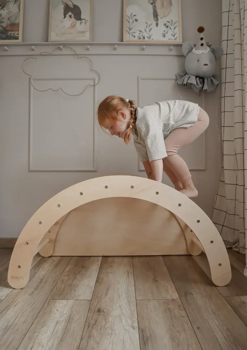 Kletterbogen Birke Natur inkl. Kissen Cord Salbei Grün